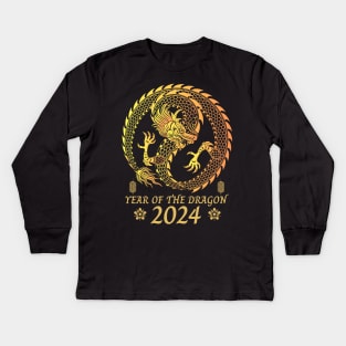 Chinese Lunar Year Of The Dragon 2024 Kids Long Sleeve T-Shirt